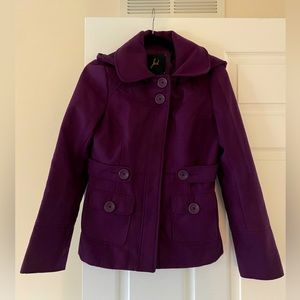 Jack by BB Dakota - Hooded Peacoat - Purple - Size M